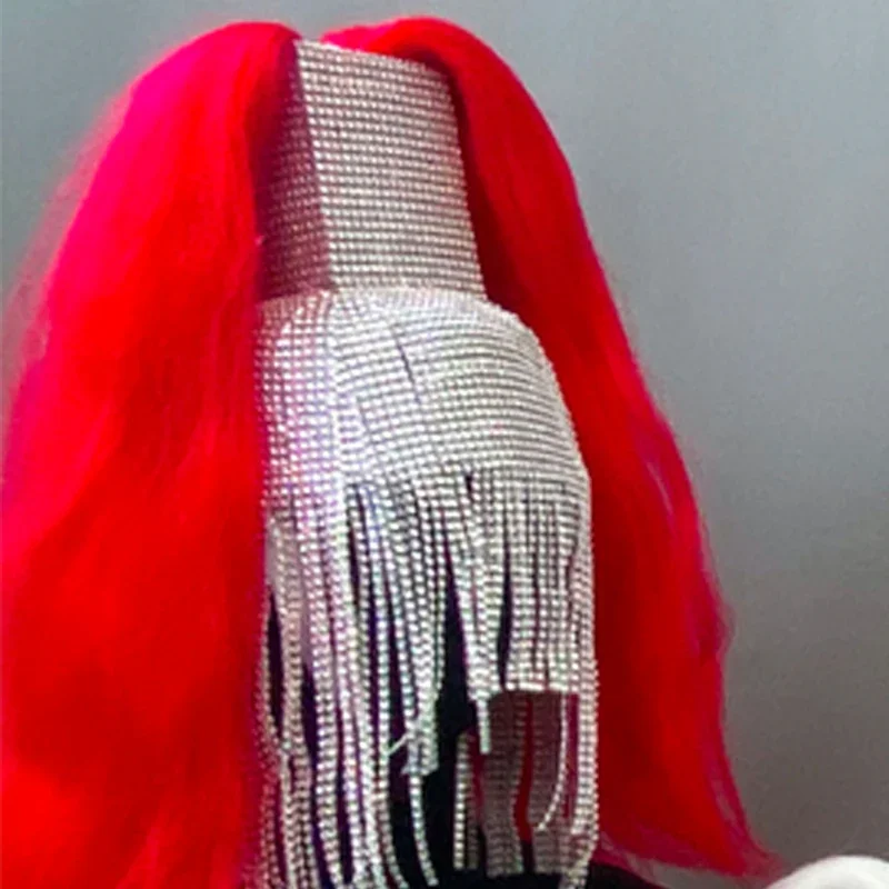 Stroje Gogo Dancer Damskie Frędzle Diamenty Nakrycie Głowy Ozdoba na Głowę Klub Nocny Piosenkarka Strój Festiwalowy Akcesoria Sceniczne XS5755