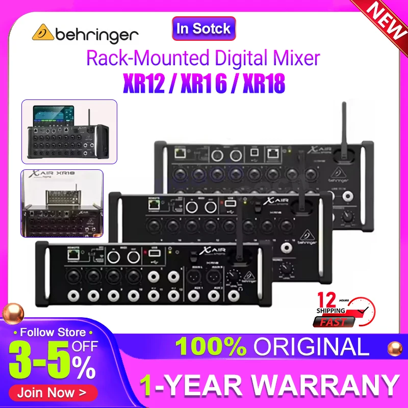 Behringer X Air XR18 XR16 XR12 Tablet-Controlled Digital Mixer Audio Stage Box/Rackmount Mixing Console