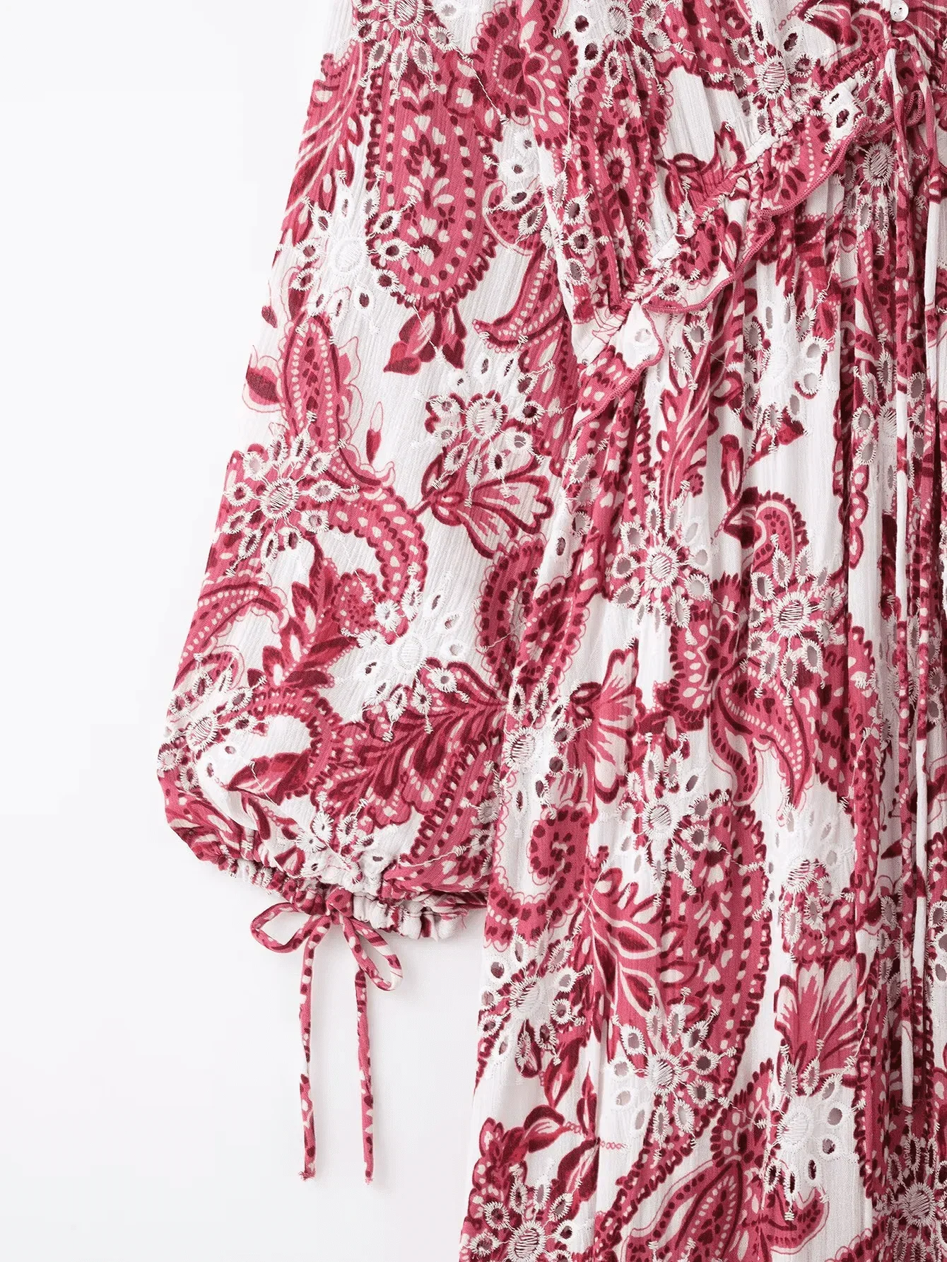 Estate nuove donne scava fuori abito ricamo abito longuette moda abiti lunghi larghi manica lunga stile vacanza abiti femminili