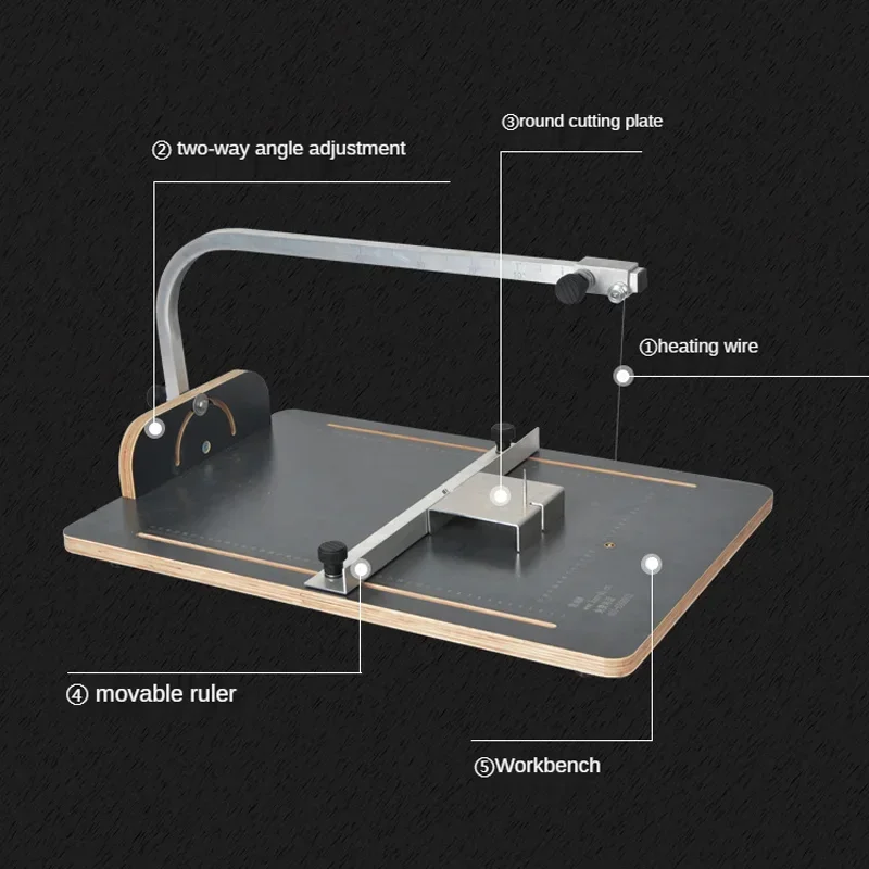 AC 100-240V Electric Heating Wire Cutting Machine Low Density Foam Pearl Cotton Cutter Styrofoam Table 600x400mm