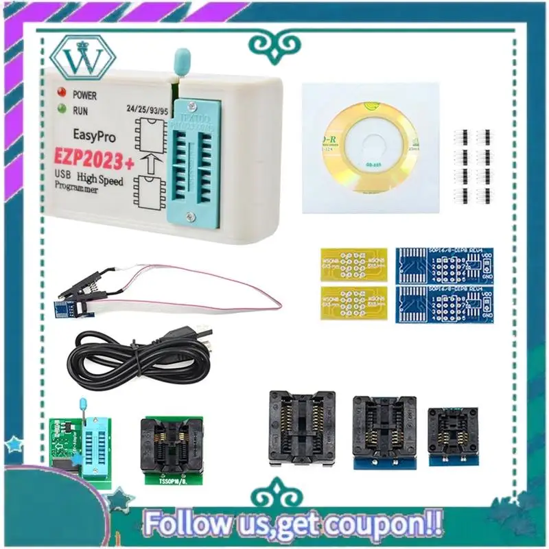 Verbesserter EZP2023+ Hochgeschwindigkeits-SPI-FLASH-Programmierer EZP2023 USB-Compiler-Kit, unterstützt 24/25/93/95 EEPROM 25 Flash Bios Chip