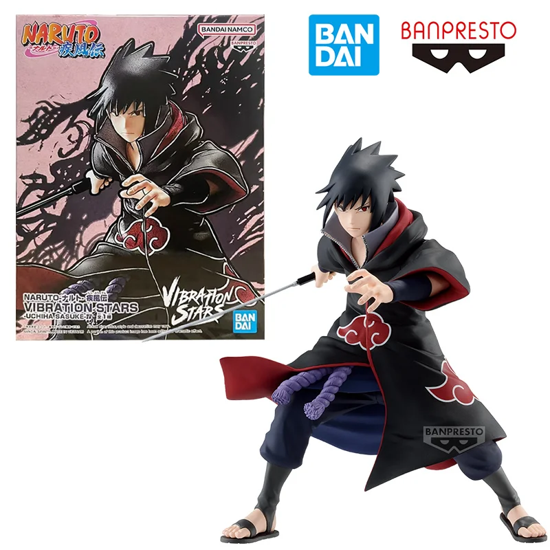 Bandai Banpresto Naruto Shippuden Vibration Stars Uchiha Sasuke IV 15Cm Anime Original Action Figure Model Toy Gift Collection