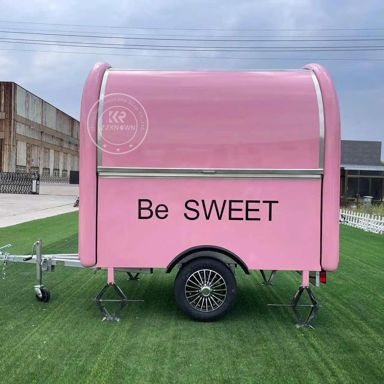 Pink Street Food Trailer Mobile Bar Food Truck Custom Vintage Mini BBQ Mobile Food Trailer for USA