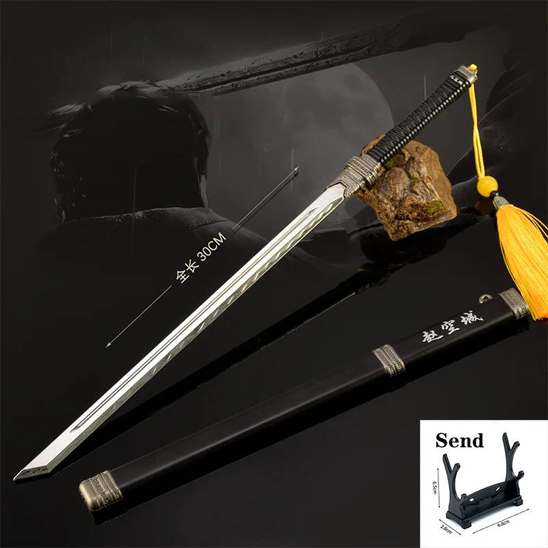 30ซม.Slashพระเจ้าอะนิเมะอุปกรณ์ต่อพ่วงอาวุธรุ่นโลหะเต็มรูปแบบหัตถกรรมZhao Kongcheng Tang HengมีดXingchenมีดของเล่นยุคกลางดาบ