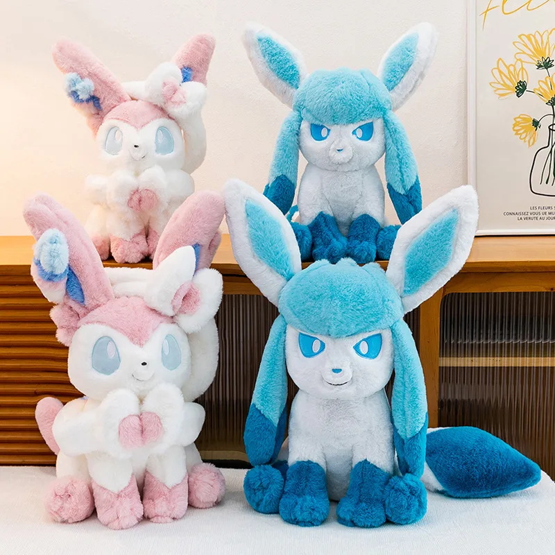 40-60CM-Big-Size-Glaceon-Plushies-Pokemon-Sylveon‌-Peluche-Cartoon-Anime-Comfortable-Soft-Doll-Ornament-Children's-Toy-Gifts