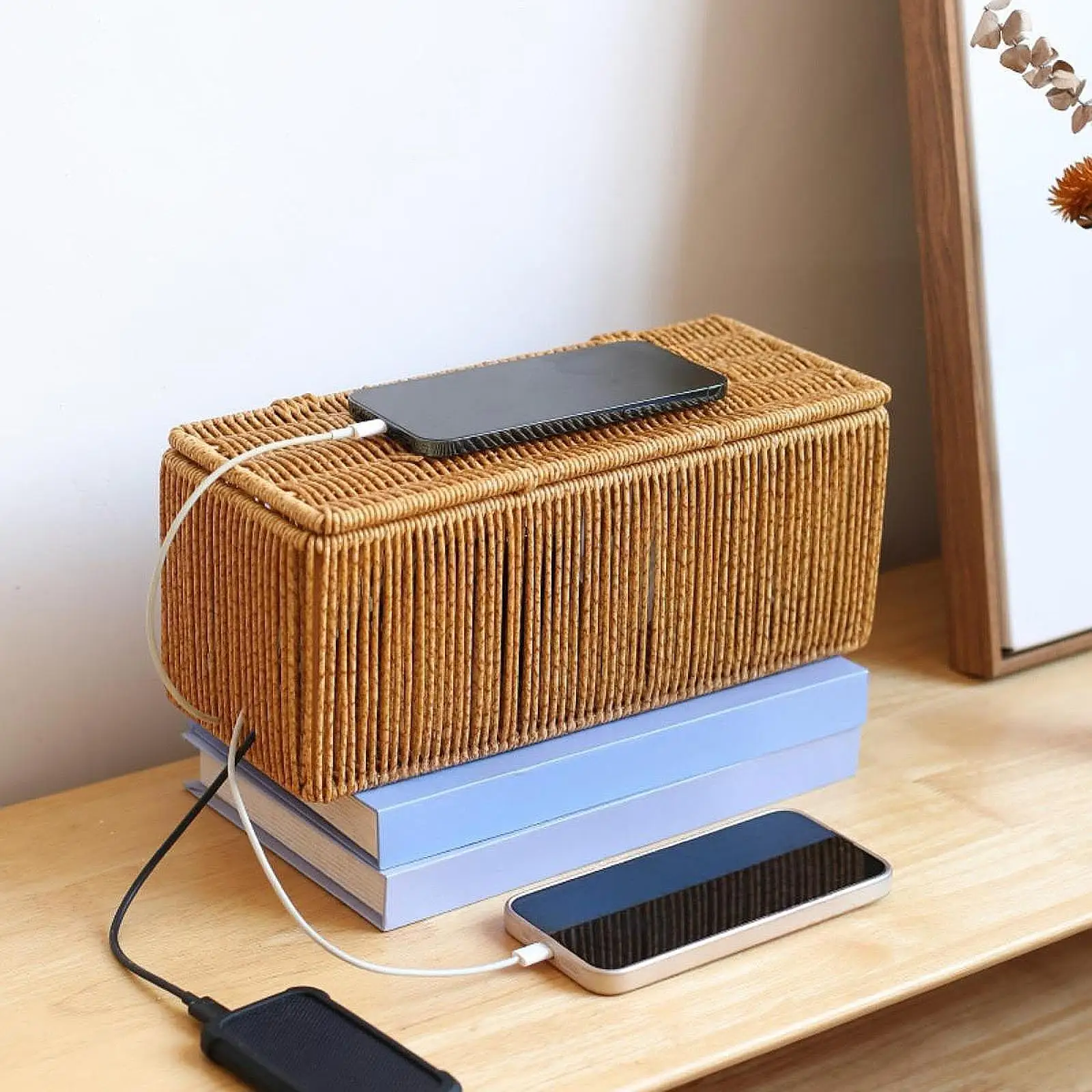Desk Organizer Box Cable Management Hider Plastic Storage Case for Home Office Cord Organization Wire Box