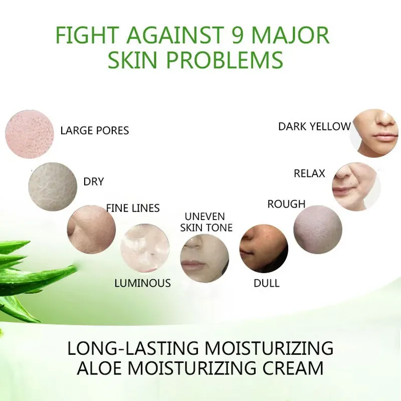 DR.RASHEL Natural Aloe Vera face Cream Acne Treatment Moisturizing Hydrating After-Sun Repair Skin Smooth Whitening Day Cream
