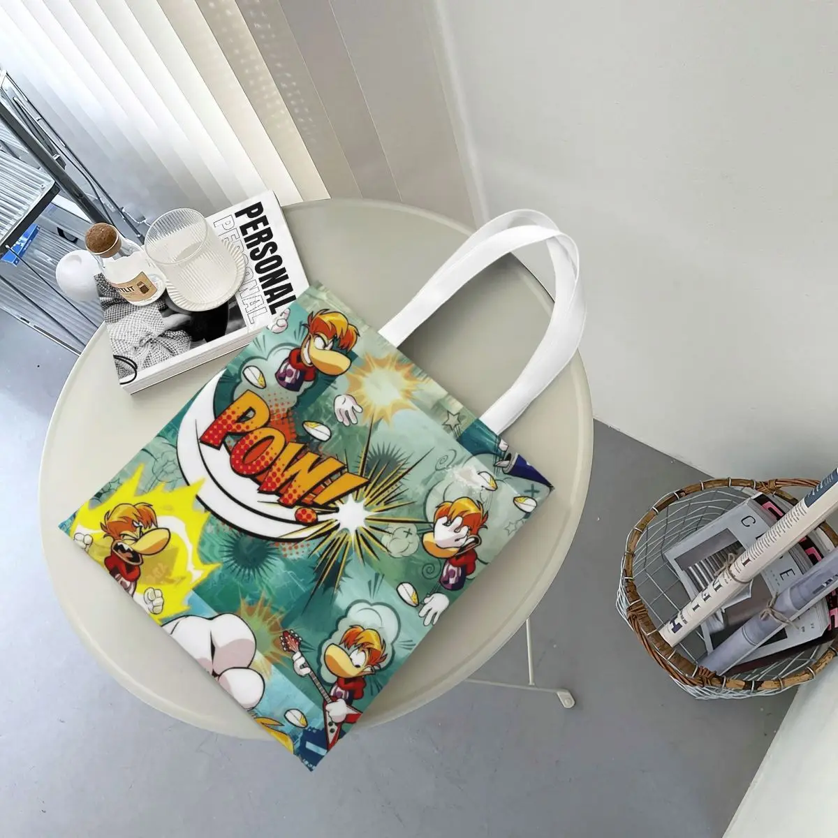 ألعاب الكرتون Rayman Legends أكياس التسوق السيدات قماش حمل حقيبة قابلة للطي المرأة حقيبة كتف حقيبة يد للسفر