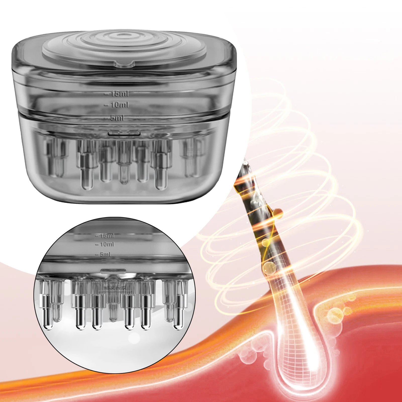 

Расческа-аппликатор для кожи головы, равномерный раскачивающийся шарик, масло для волос, щетка для волос, полипропиленовая многоразовая многофункциональная для эфирного масла, домашних путешествий