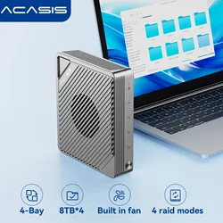 Acasis USB-C 4-Bay 40Gbps  SSD Enclosure 32TB RAID 0/1/5/10 for Mac/PC, 4K/8K Video Editing & Pro Content Creator