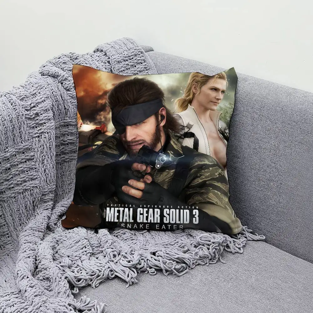 

M-METAL GEAR S-SOLID 3 SNAKE EATER 30x30cm 45x45cm Pillow Case Decor Protective Covers Comfortable Soft For Sofa Living Room Hom