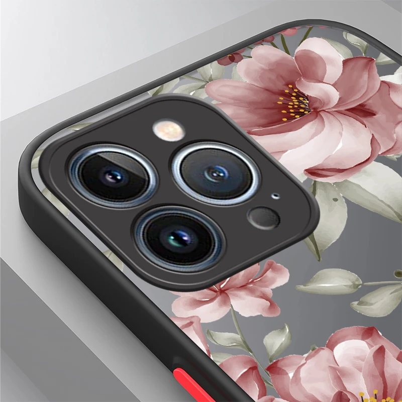 حافظة لهاتف Magsafe لهاتف آيفون 17 Air 16 Pro 13 Mini 15 11 12 14 Pro Max XR XS SE غطاء أكريليك شفاف زهرة كوكه #5