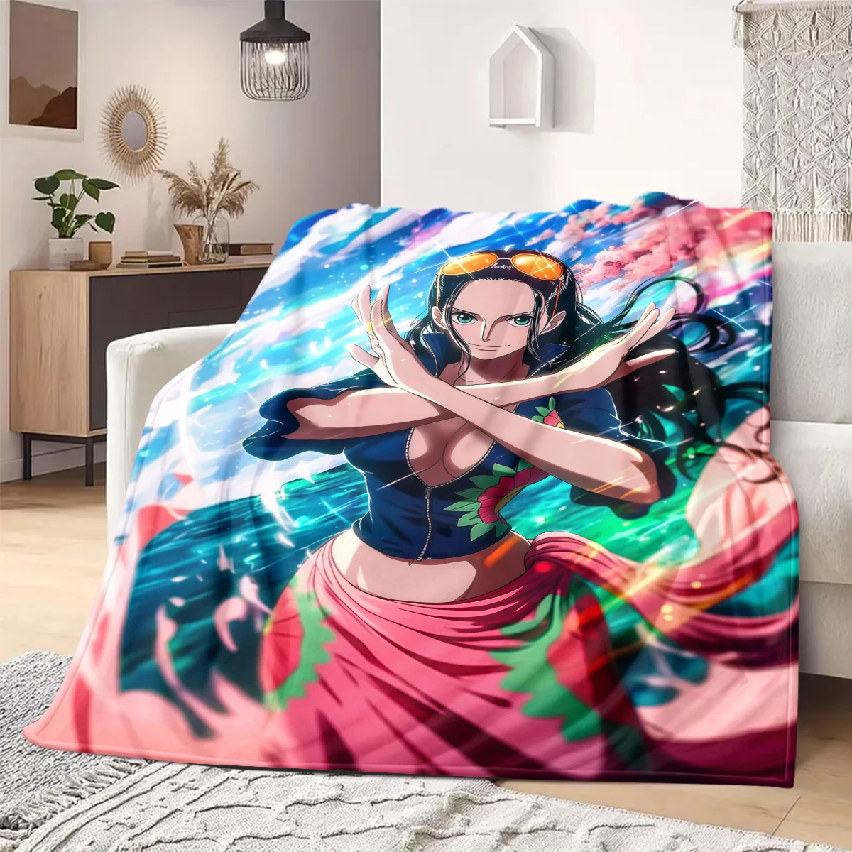 Nico Robin Print Blanket Warm Comfortable Flannel Blanket Suitable for Bedrooms,Sofas, Beds,Chairs,Travel -QIAO65