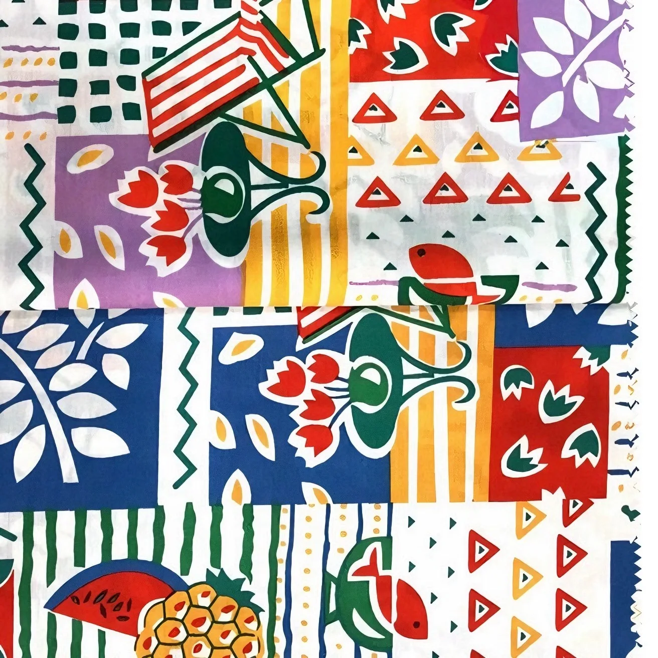 0.5m/2m/5m Fruit Floral Patchwork 100% Cotton Fabric Colorful Printed Textile for DIY Sewing Home Decor Clothing Craft Projects