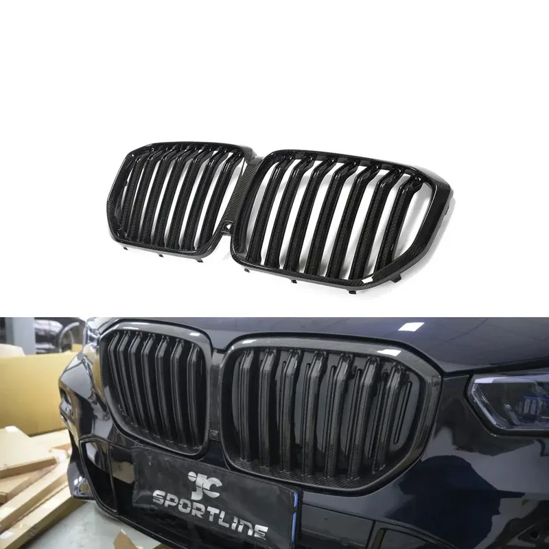 

X5 G05 Replacement Dry Carbon Fiber Car Front Kidney Grills for BMW X5 G05 2019-2022 Grille Front Double Kidney Racing Grilles