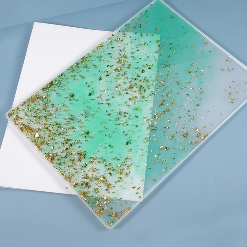 

2Pcs Crystal Resin Mold Silicone Craft DIY Placemat Table Table Mat Casting Mold Mat Writing Board Mirror Gel Reusable Casting