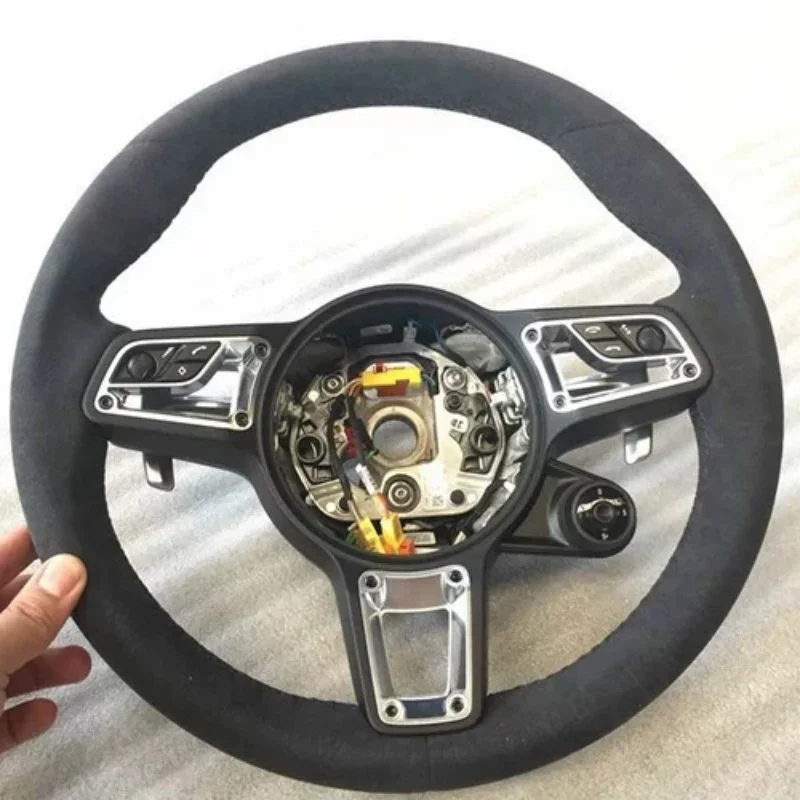 Customized Suede Steering WheeI For Porsche Panamera Macan Cayenne 918 911 718 970 971 958 Taycan Car Steering Wheel