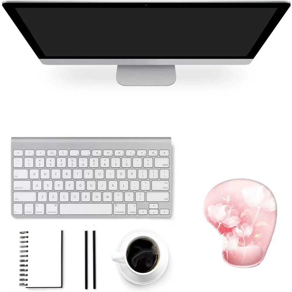 大理石模様のリストレストマウスパッド油絵ノンスリップゲーミングマウスパッド人間工学に基づいた快適なオフィスアクセサリーユニバーサル