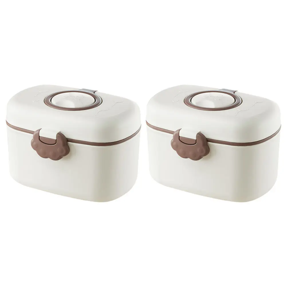 

2 pcs Milk Powder Container Portable Formula Dispenser For Travel With Scoop Double Layer Sealing Storage Holder Durable Plastic