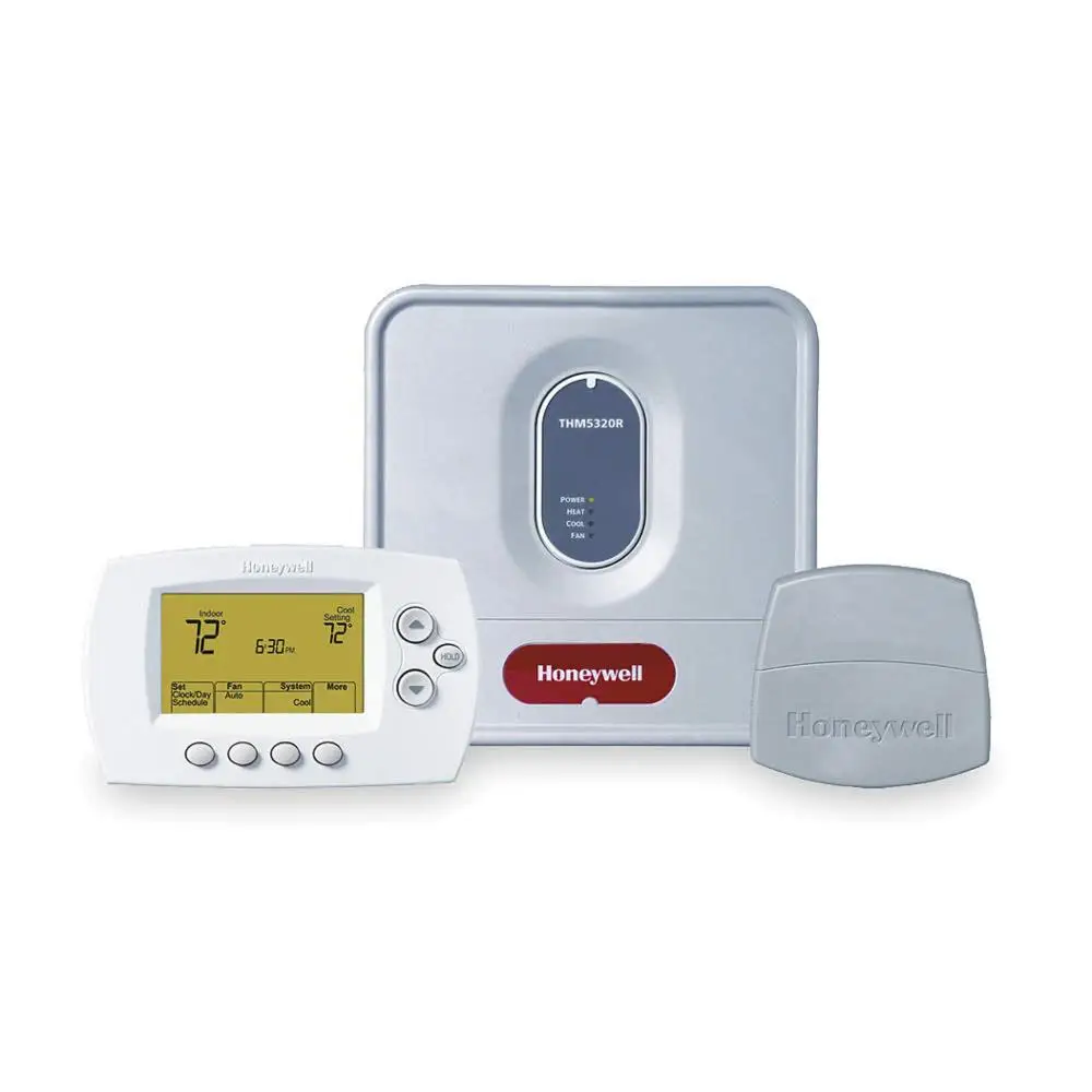 Focuspro Wireless Thermostat Kit Redlink Enabled EIM Module Return Air Sensor Outdoor Temp & Humidity Display Focus 62F Heating