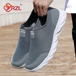 YRZL Mesh Loafers Men Casual Shoes Breathable Slip on Male Casual Sneakers Anti-slip Mens Flats Outdoor Walking Shoes Size 38-46