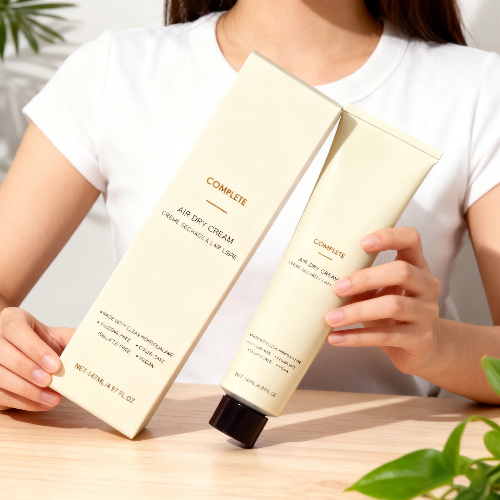 

Air Dry Cream Smooth Hair Cream Fast Volumizing Frizz Oil Control Nourishing Hair Protect Long-Lasting Curl Styling Cream 147ml