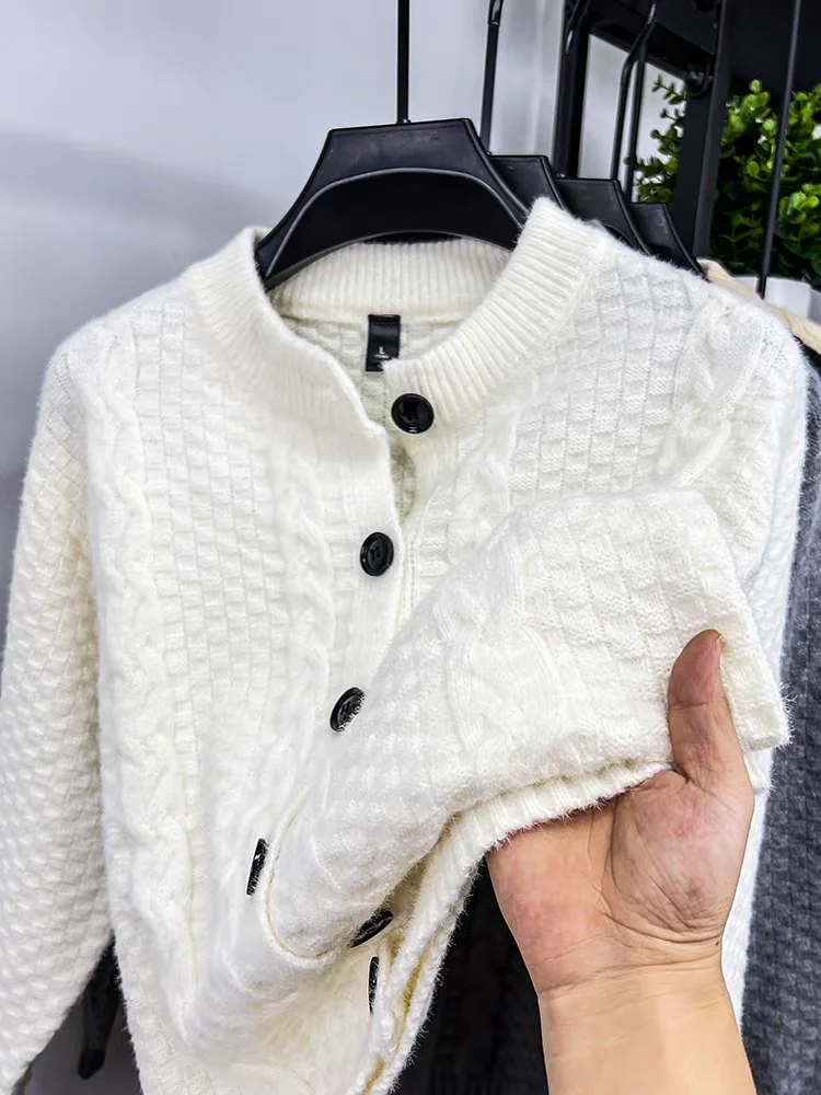 High quality men's knitted sweater cardigan autumn new item exquisite jacquard button Korean version fashion design casual coat