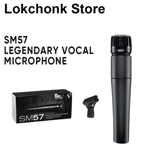 Lokchonk Metal SM57 Cardioid Dynamic Microphone For Stage Singing Professional Wired Microphone for Karaoke BBOX Recording Vocal