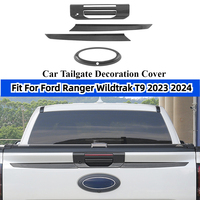 Fit For Ford Ranger Wildtrak T9 2023 2024 Car Tailgate Switch Decoration Cover Rear Handle Tailgate Emblem Frame With Keyhole