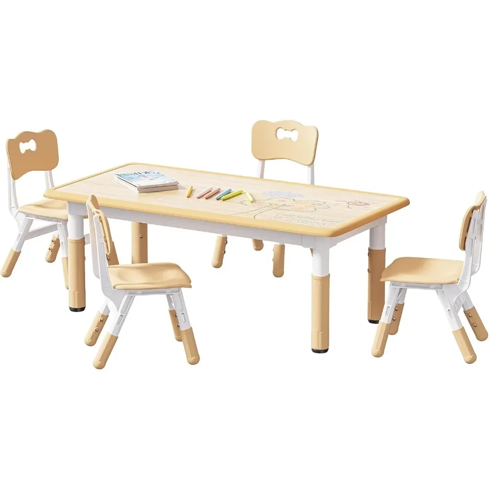 Ensemble table et chaise réglables pour enfants, recommandé pour les tout-petits, capacité de charge maximale de 300 lb, 2 à 8 ans