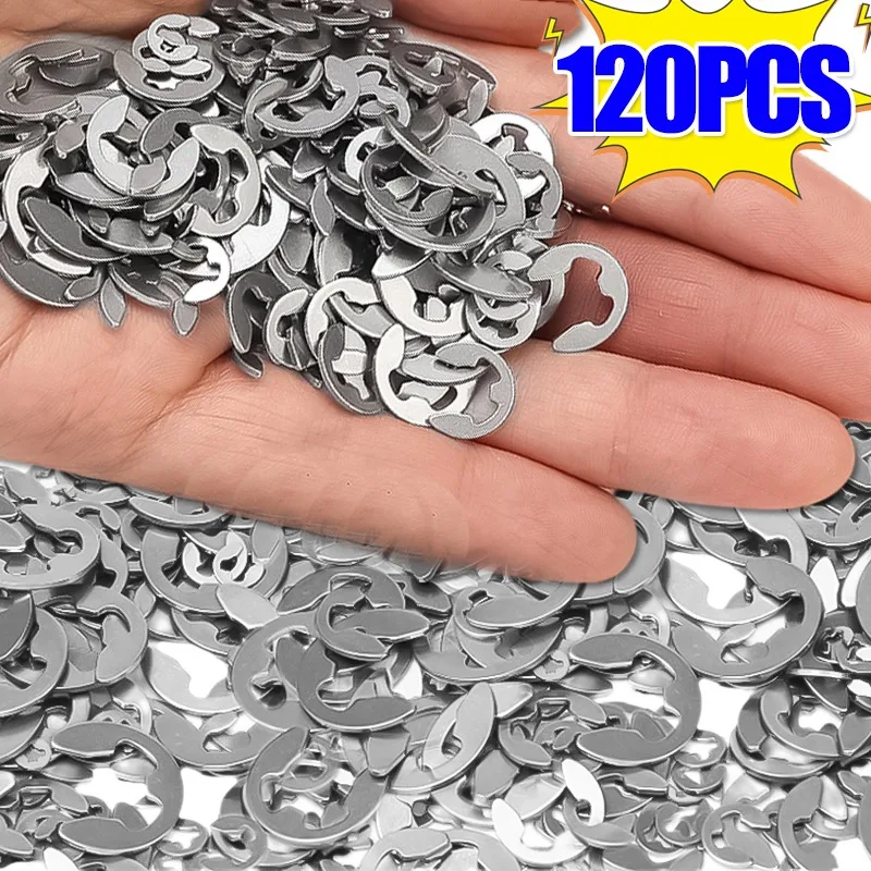 Stainless Steel E Clip Washer Assortment Kit Circlip Spacer External Retaining Ring Shaft Fastener Carbon Steel E-clips Snap Set