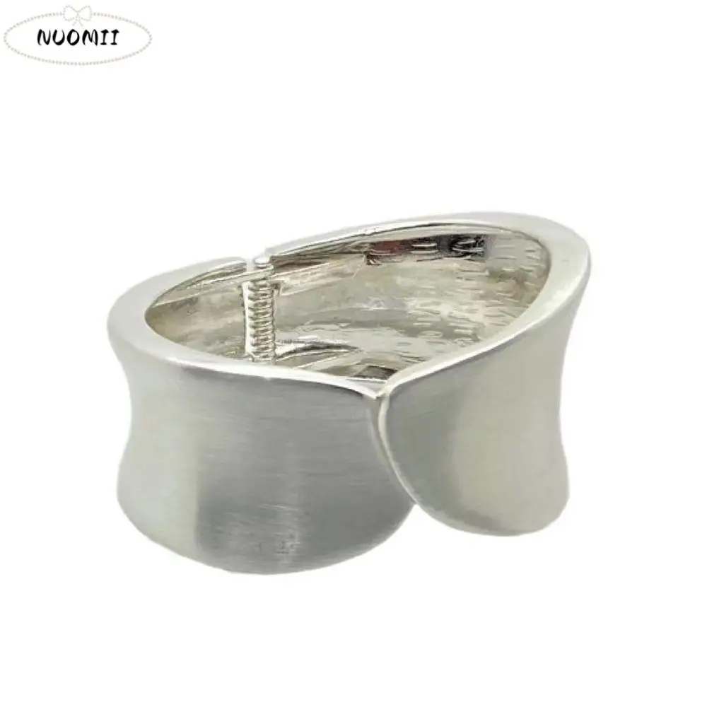 Simple Metal Irregular Wide Open Bangle Europe American Style Alloy Cuff Bangles Minority Design Gift