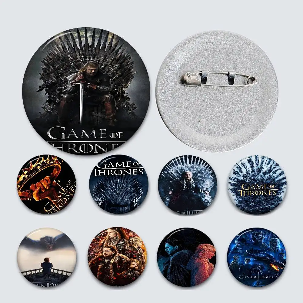 Broche de hojalata hecho a mano de 58 mm con diseño de figura de anime linda de la película Juego de Tronos: Dragón del Sur, ideal para mochilas y ropa.