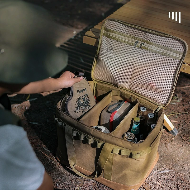 Multifunctional Picnic Bag Outdoor Anti-collision Storage Box Camping Waterproof Grocery Bag Cutlery Kitchenware Storage Bag