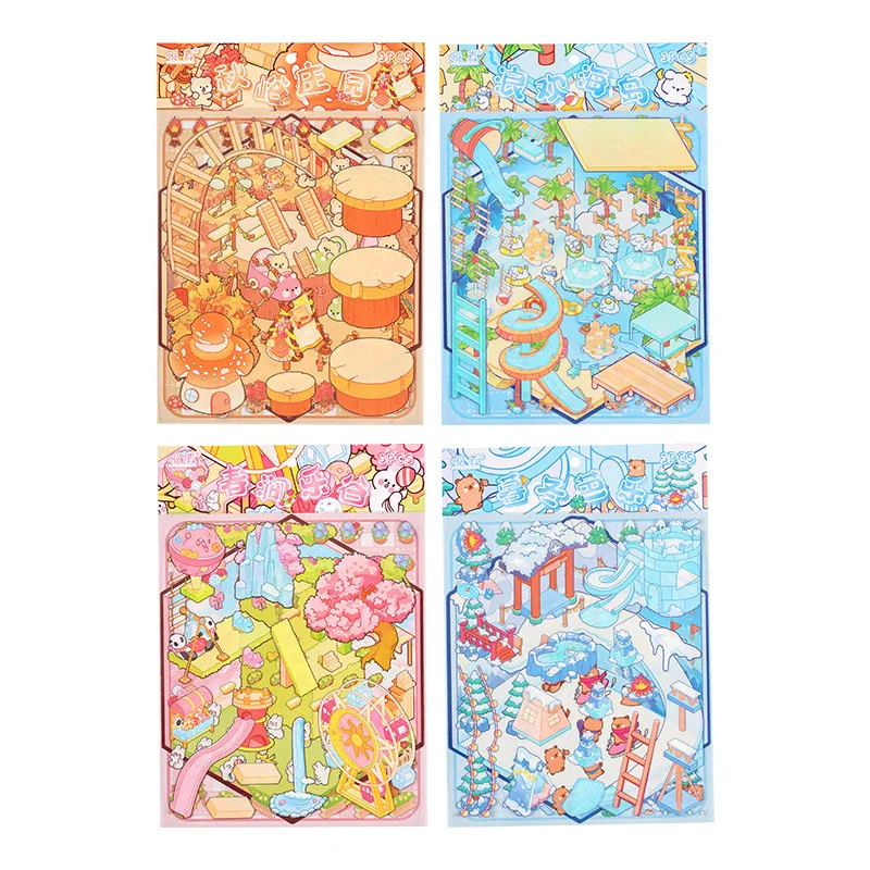 Large 3D Landscape Sticker Set For Ren Seasonal Gift Scenes Stationery Sticker Art Supplies
