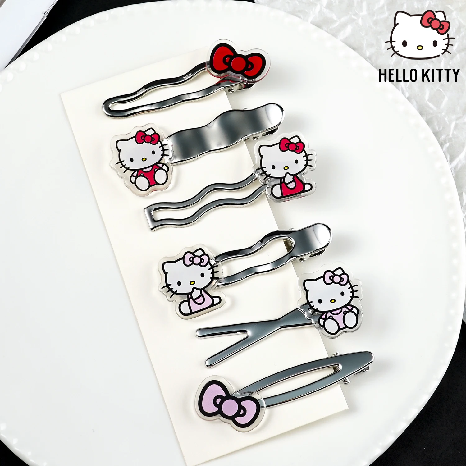 

Очаровательные заколки для волос Hello Kitty — женские заколки с маленькими волосами, милые декоративные аксессуары для волос, модные заколки для волос