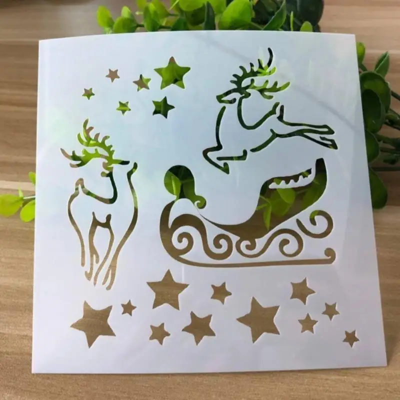 37ME 6 Pieces Cake Decorating Stencils Christmas Cookie Wedding Cake Decorative Mold