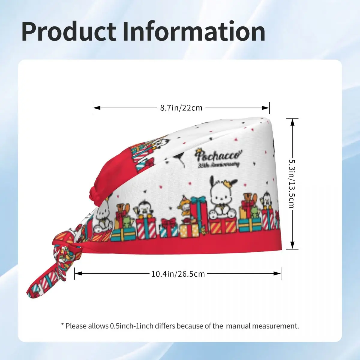 Пользовательские Pochacco Girly Heart Медицинский персонал Скрабы Шляпа Унисекс My Melody Pattern Хирургическая шапочка для врача и кормления Шапочки-скрабы