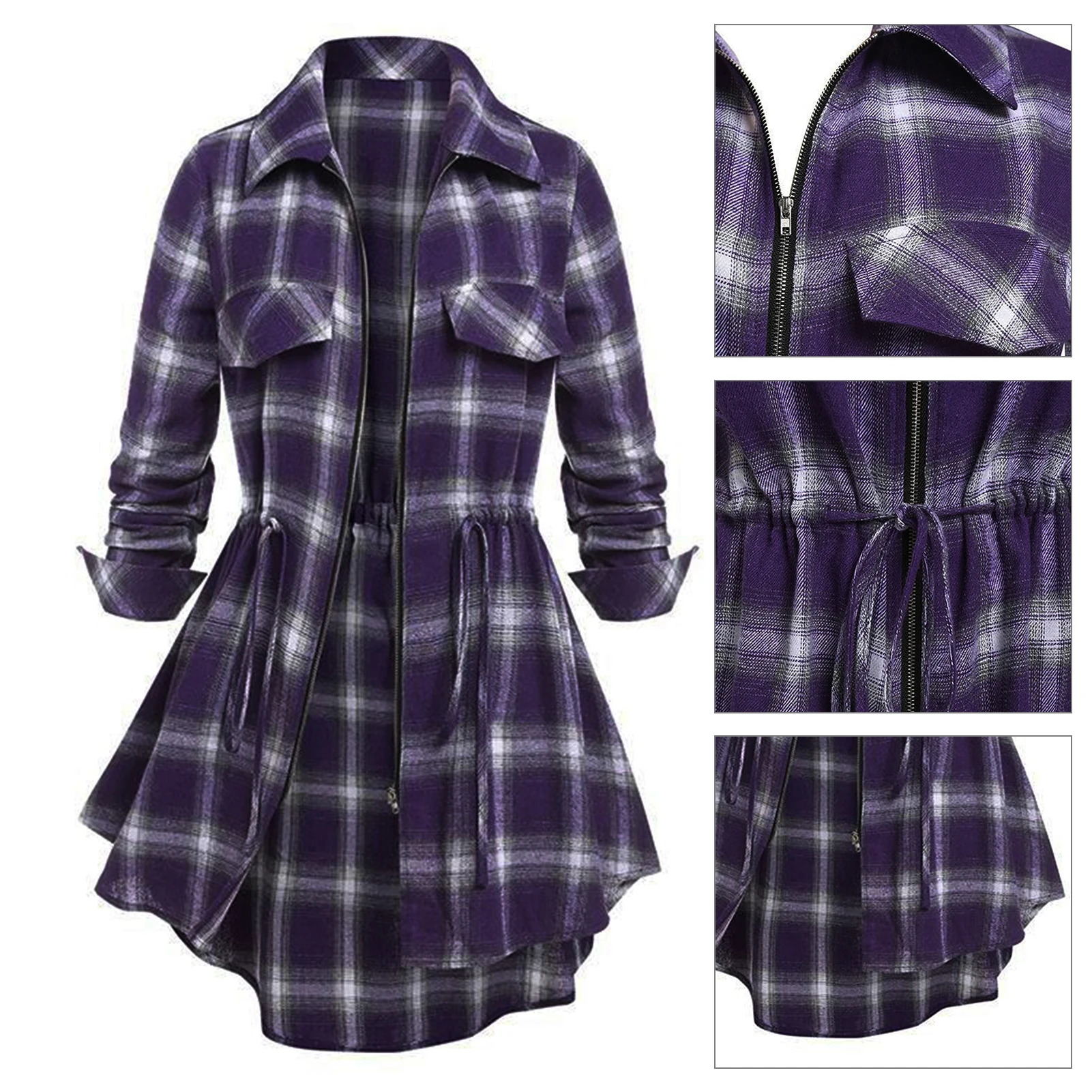 Popular Women Dress All-match Soft Texture Retro Plaid Casual Dress  Casual Dress    Women Dress