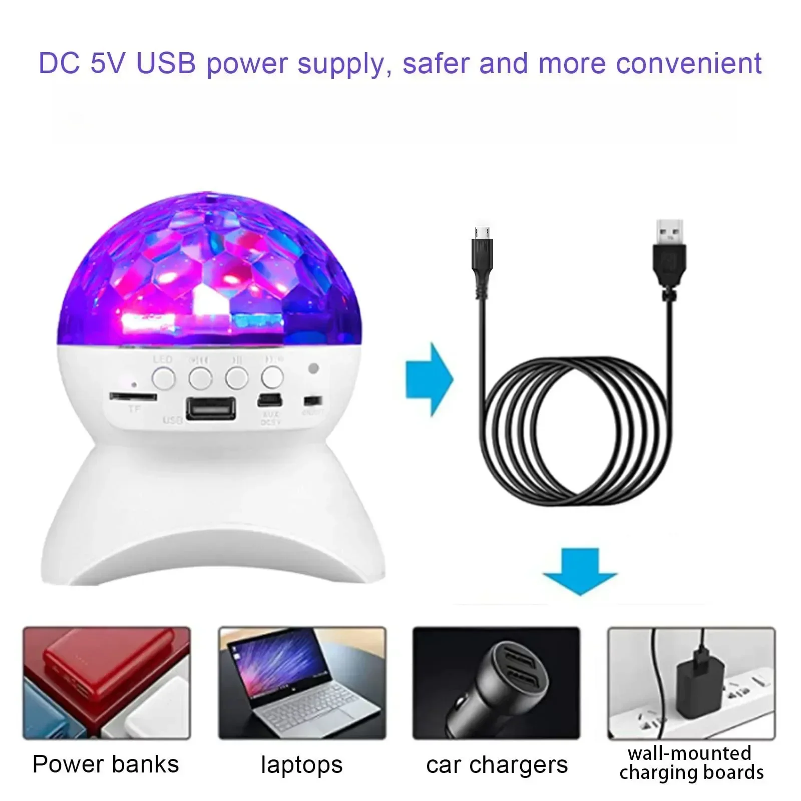 بلوتوث الصوت إضاءة دي جي 360 المحيطة ديسكو الكرة الملونة كريستال USB المرحلة مصباح وحدات التحكم أضواء led لحفلات الديسكو