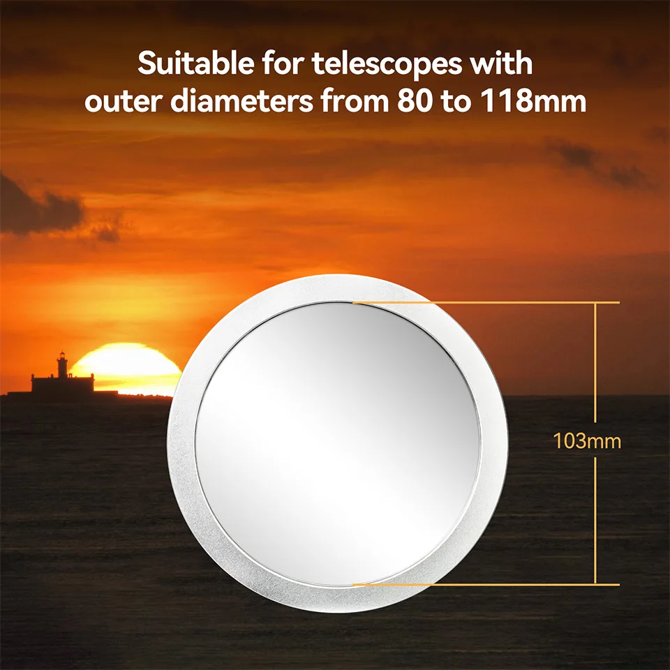 SVBONY SV229 Solar Filter Metal Cap for Tubes with Outer Diameter from 80mm to 118mm or from 118mm to 159mm of Telescope