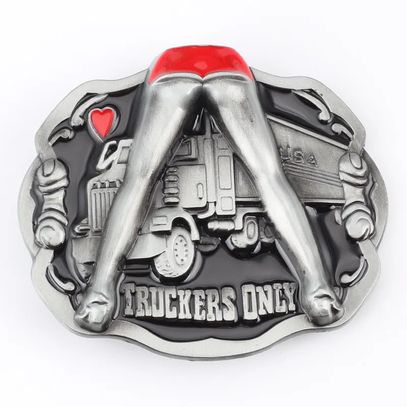 남성용 트럭 패턴 벨트 버클, 부드러운 구성 요소, 금속, 3D, ALLOY, 장식 허리띠, 의류 액세서리