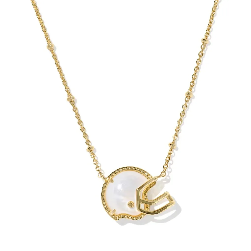 

VKVVA Fashion Football Helmet Gold-plated Short Pendant Necklace for Sport Game Jewelry