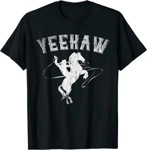 חדש מוגבל מצחיק מערבי מתנה סוס שור ברכיבה rodeo yeaw cowboy חולצה