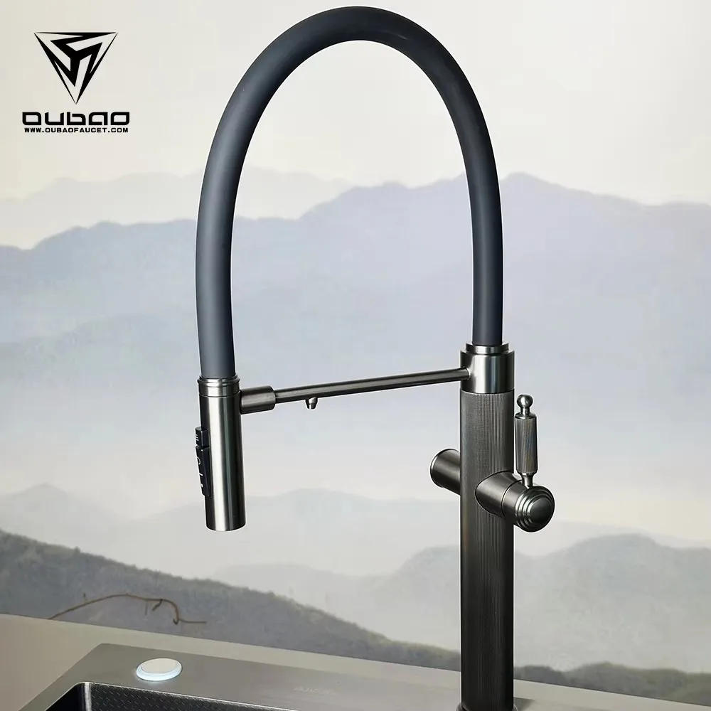 High-end Art Kitchen Sink Faucet Pull Sprayer Modern Design Filter Kitchen Faucet Hot and Cold Purified water Kitchen Faucet