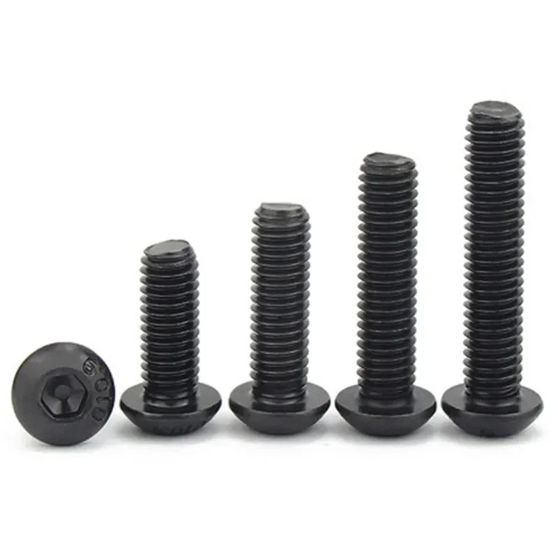 5 ~ 50 pz M2 M2.5 M3 M4 M5 M6 M8 Nero Grado 10.9 Acciaio ISO7380 Esagonale Esagono Incassato Testa Pulsante Fungo Allen Bullone Vite