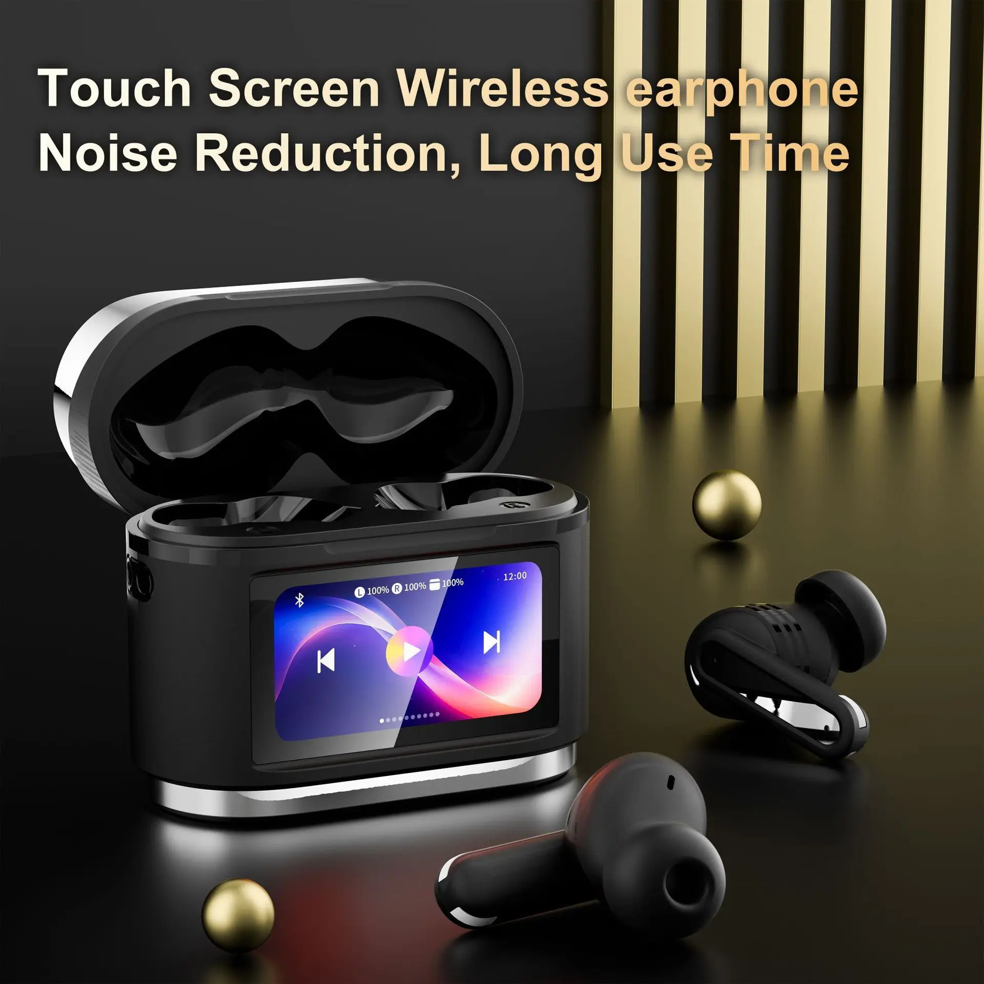 In-ear Smart ANC Noise Reduction Headset TRANS Audio Ultra-Long Standby Earbuds Touch Color Screen Wireless Bluetooth Earphones