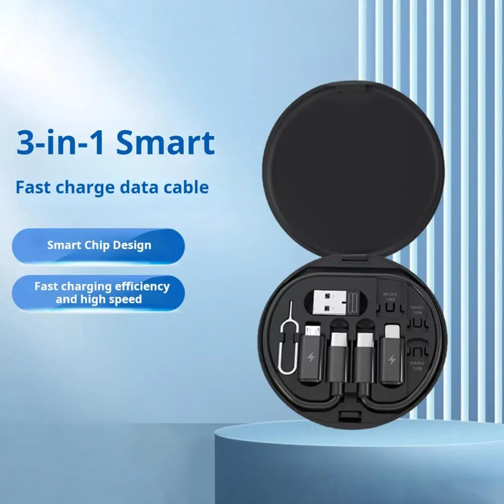 Cable Convertor Box Data Cable Adapter Box with Usb 8-pin Converter Sim Card Removal Pin Storage Slots Multi-function Type-c