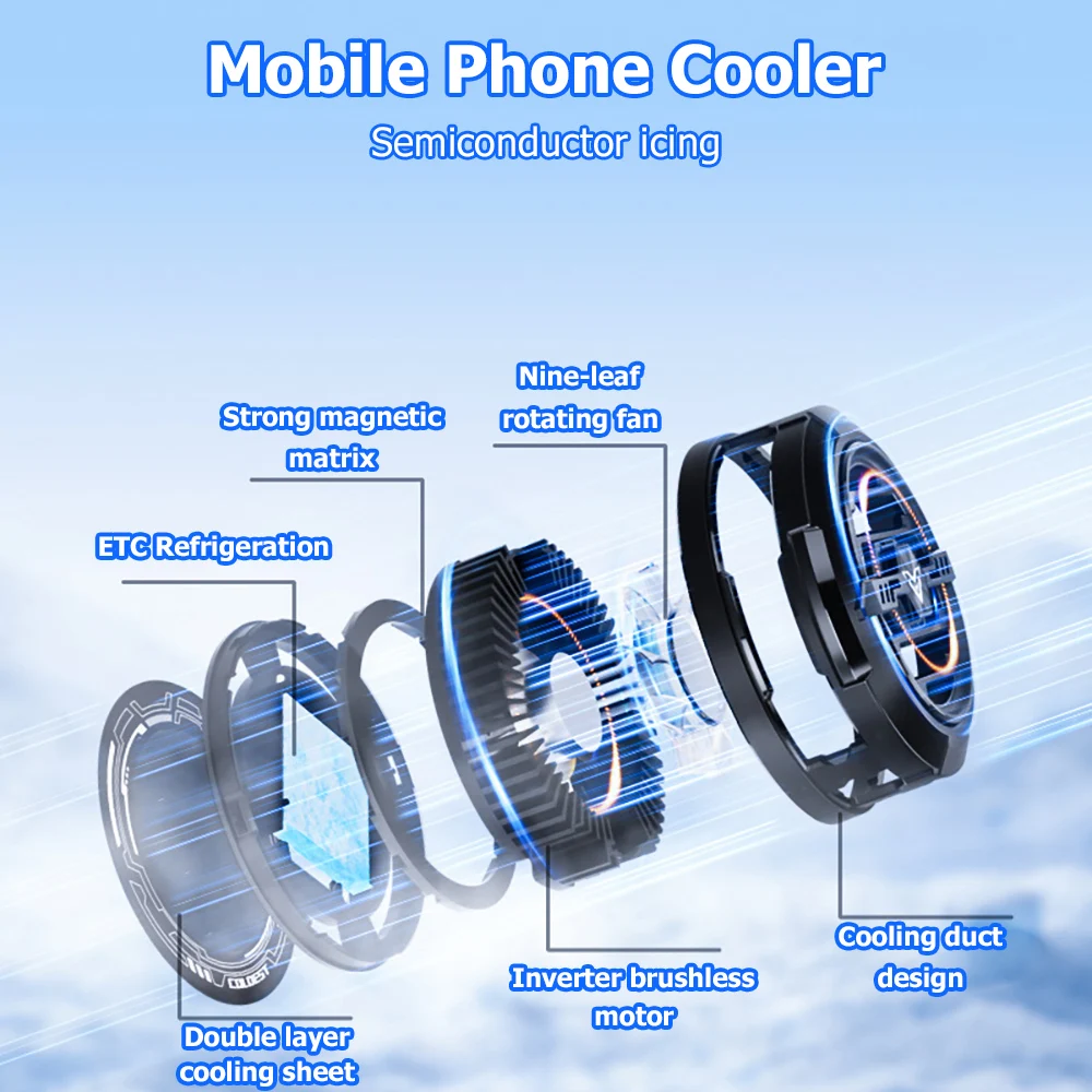 Magnetic Or Back Back Clip Mobile Icing Radiator For Tablet iPad-iPhone Samsung Other Phone Universal Gaming Mobile Cooling Fan view 4