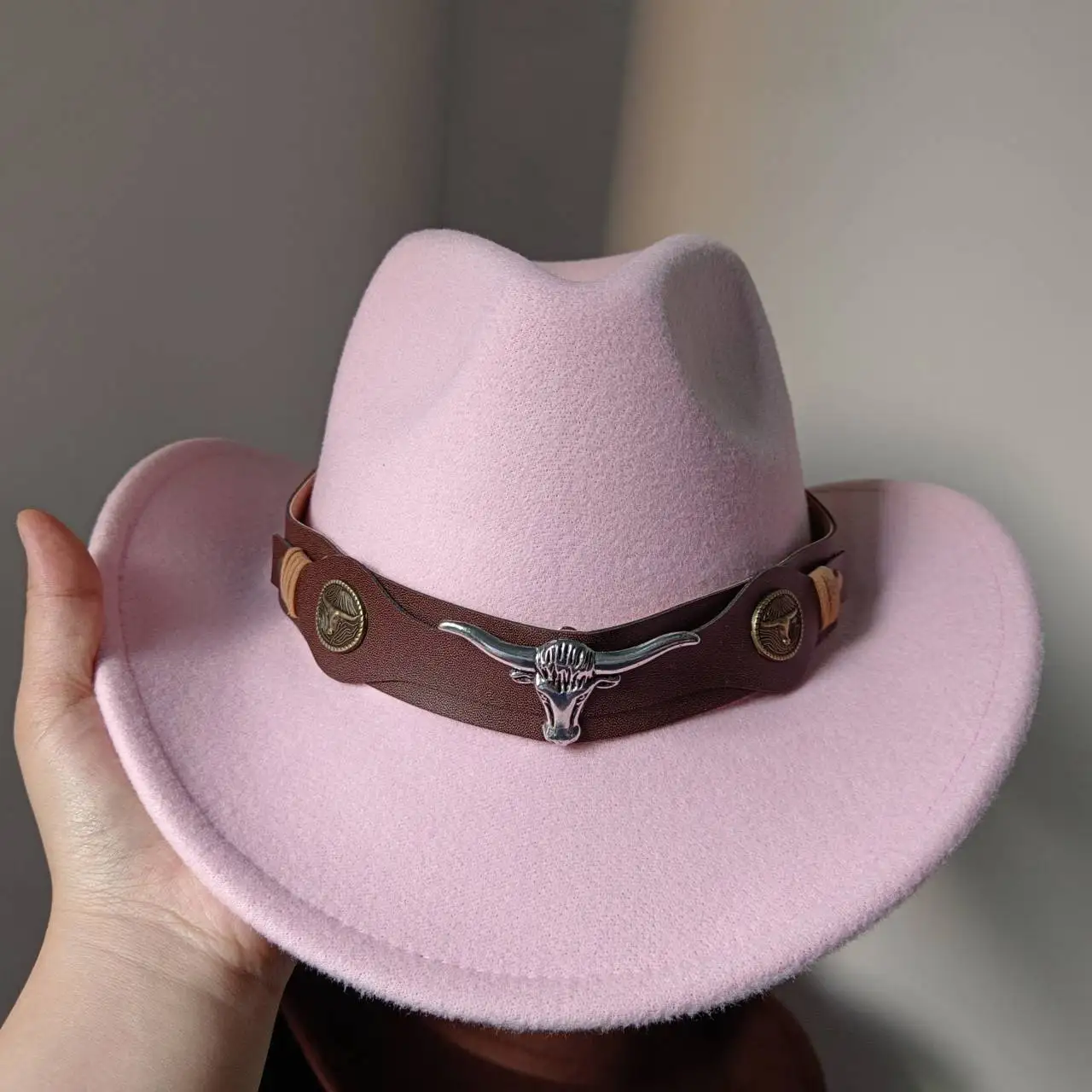 Pink Jazz Cowboy Hat Various Accessories Cowboy Hat Monochrome Felt Hat Men\'s and Women\'s Outdoor Hat Rider Hat шляпа женская